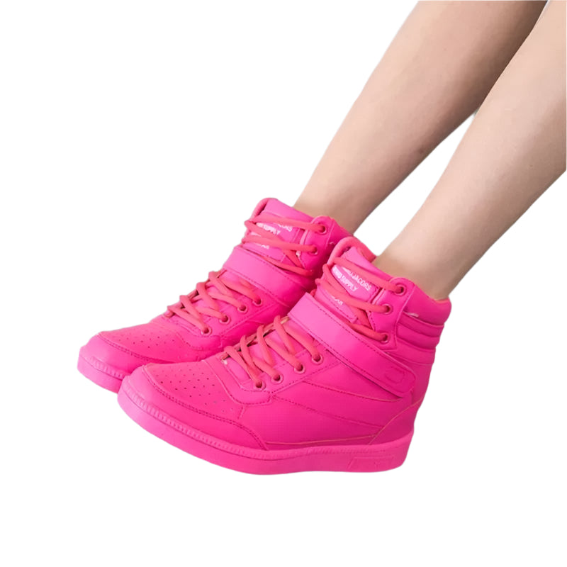 Women's Breathable High-Top Platform Sneakers – Casual Sport Boots - JVMCL