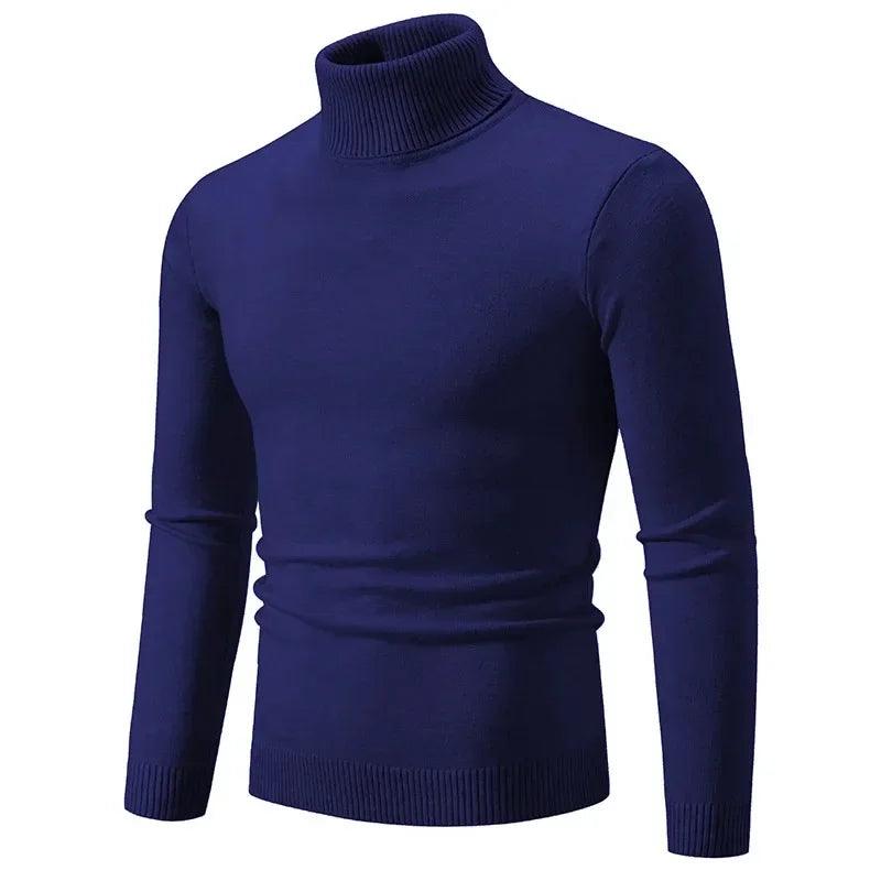 Men’s Soft Knitted High Neck Turtleneck Sweater – Warm & Versatile Pullover - JVMCL