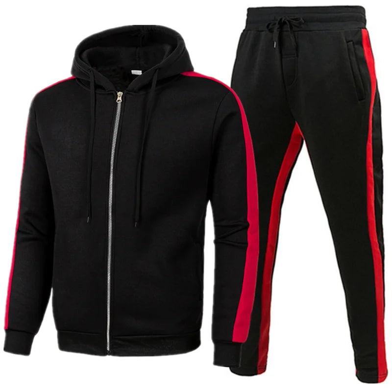 Men's Sportswear Running Sports Suit Jacket + Pant Two-Piece Jogger Outfit Set - JVMCL