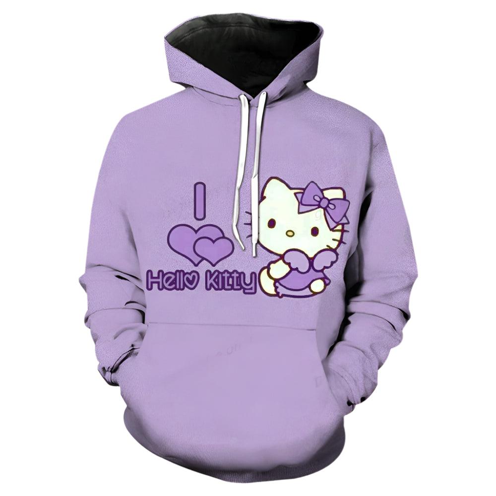 Cozy & Stylish Streetwear Hello Kitty 3D Printed Hooded Sweatshirt - JVMCL