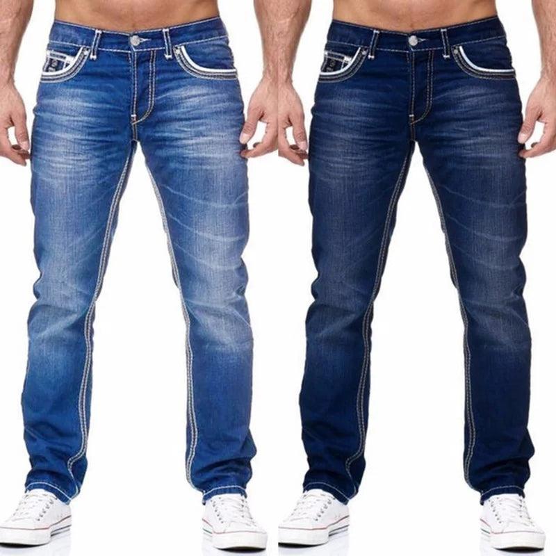 Men's Business Casual Stretch Denim Jeans – Comfortable & Stylish for Daily Wear - JVMCL