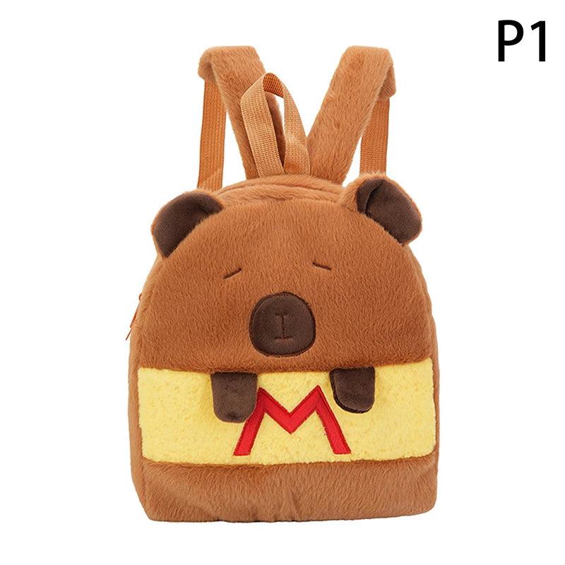 Plush Backpack – Versatile Large-Capacity Cartoon Tote Bag for Women and Kids - JVMCL