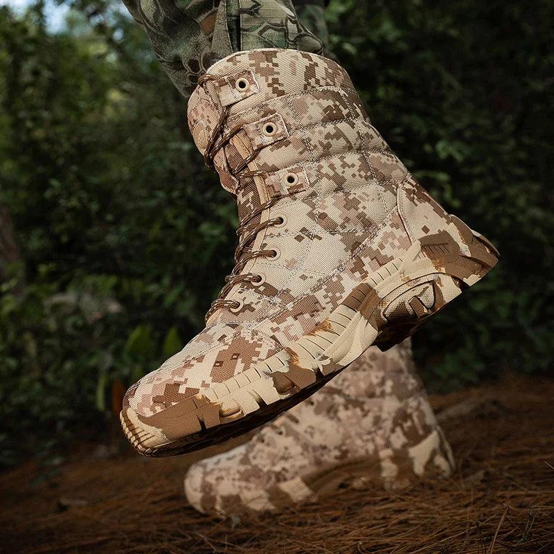 Camouflage Men's Outdoor Hiking Boots: Waterproof Trekking Combat Safety Shoes - JVMCL