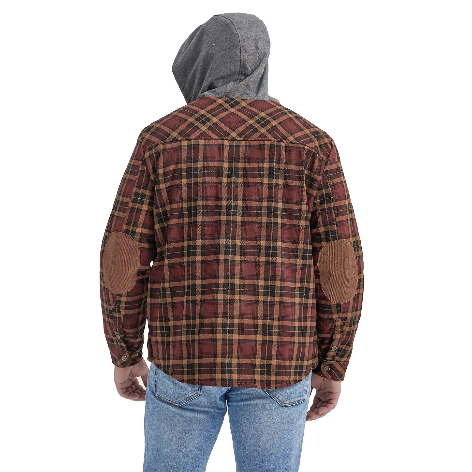 American Cross-Border Men's Plaid Hooded Winter Jacket - JVMCL