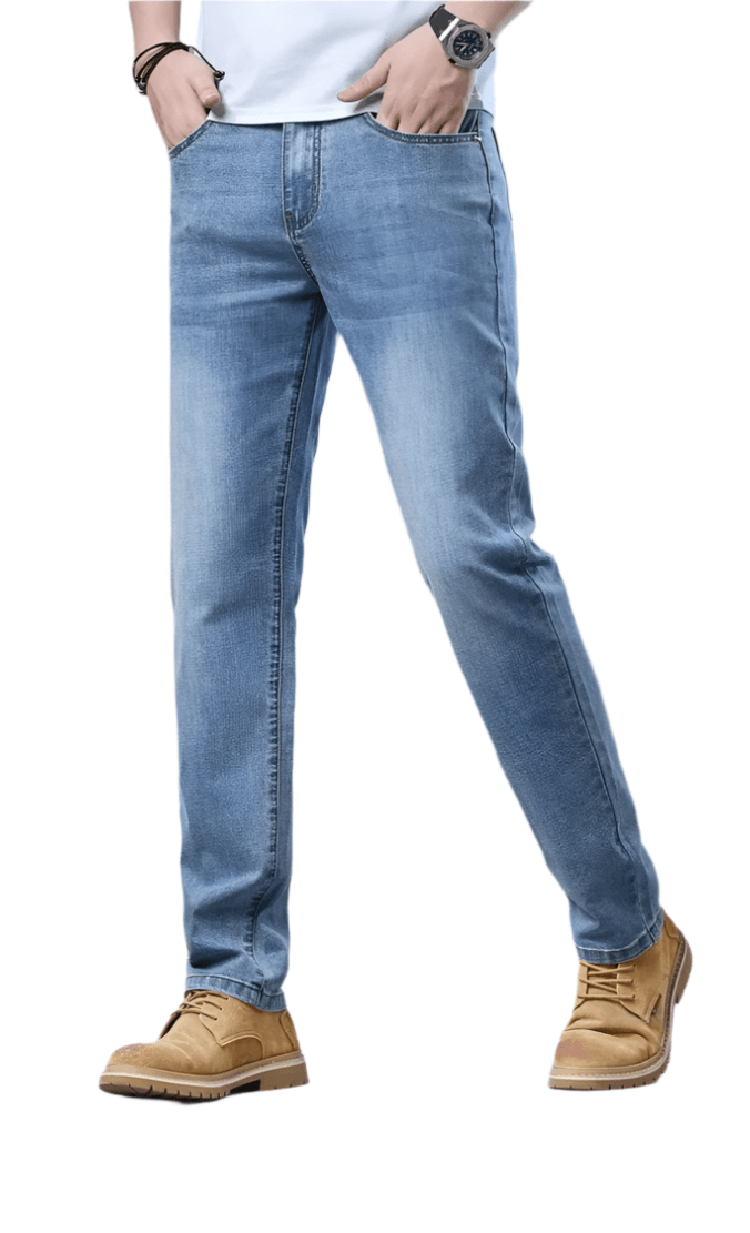 Men's Thin Casual Stretch Fashion Business Casual Straight Classic Denim Pants - JVMCL