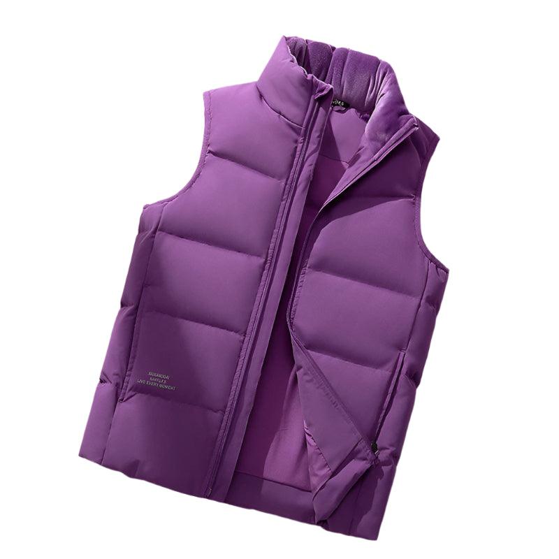 Functional Sleeveless Design Warm Down Vest Jacket with Vertical Collar - JVMCL