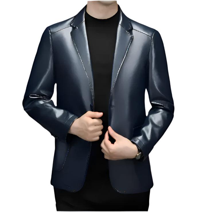 High-Quality Genuine Sheepskin Men's Leather Suit Coat – Autumn and Winter Jacket - JVMCL