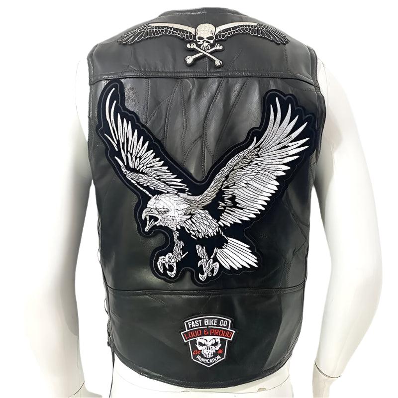 Men's Sleeveless Motorcycle Streetwear Biker Waistcoat Vest Leather Jacket - JVMCL