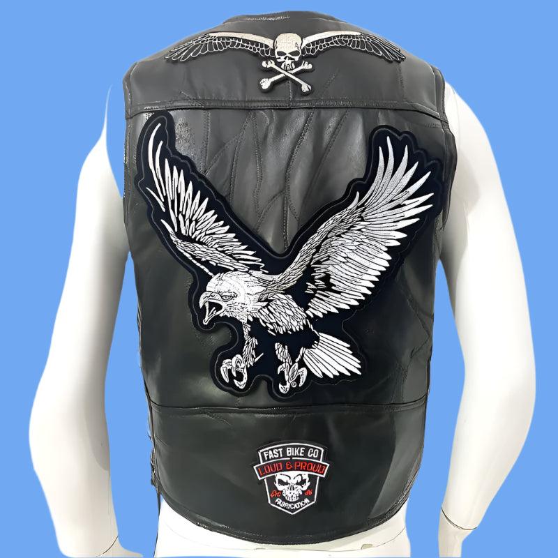 Men's Sleeveless Motorcycle Streetwear Biker Waistcoat Vest Leather Jacket - JVMCL