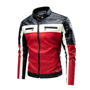 Standing Collar Leather Winter Jacket – Men's Business High-Grade PU Motorcycle Jacket - JVMCL