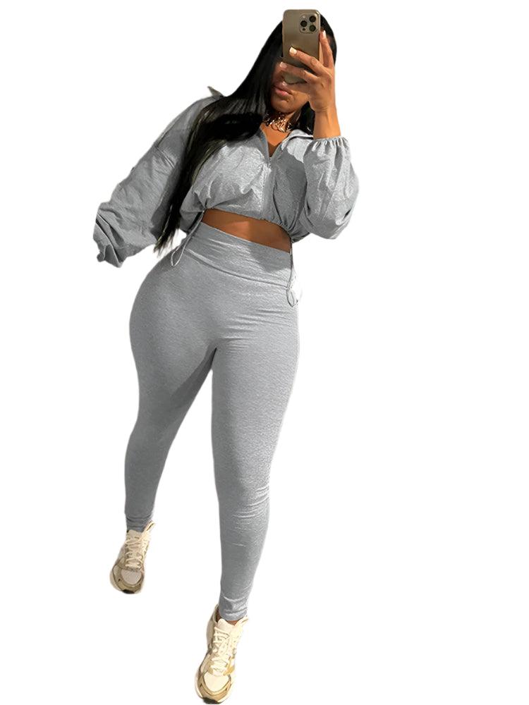 Fashion Women's Jogging Pants Set - Long Sleeve & Leggings Matching Suit - JVMCL