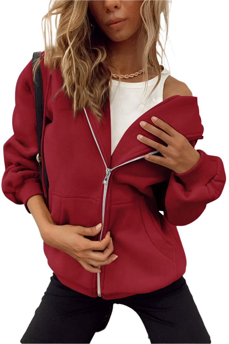 Cute Oversized Hoodie for Women and Teenage Girls – Casual Autumn Zipper Jacket - JVMCL