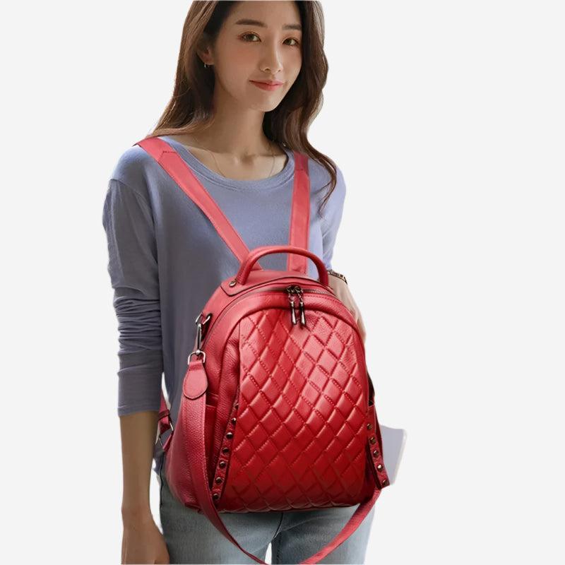 Luxury Genuine Leather Women's Backpack – Stylish & Spacious Casual Student Bag - JVMCL