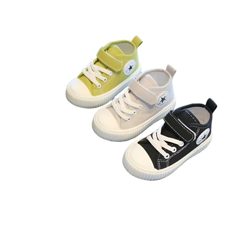 Casual Soft Sole Anti-Slip Colorful High-Top Canvas Sneakers Shoes for Toddlers - JVMCL