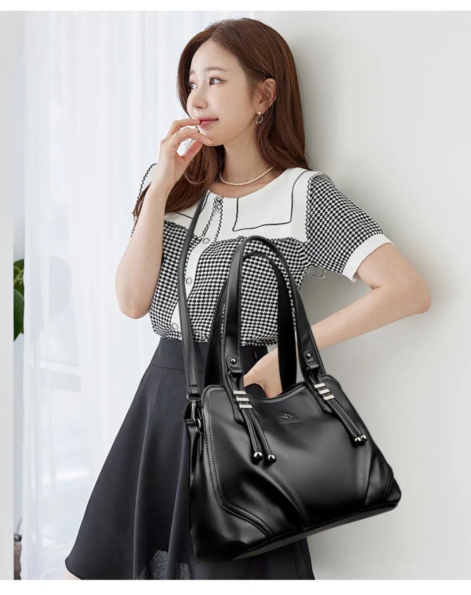 High-Quality Luxury 3-Layer Soft Leather Shoulder & Crossbody Designer Handbag - JVMCL