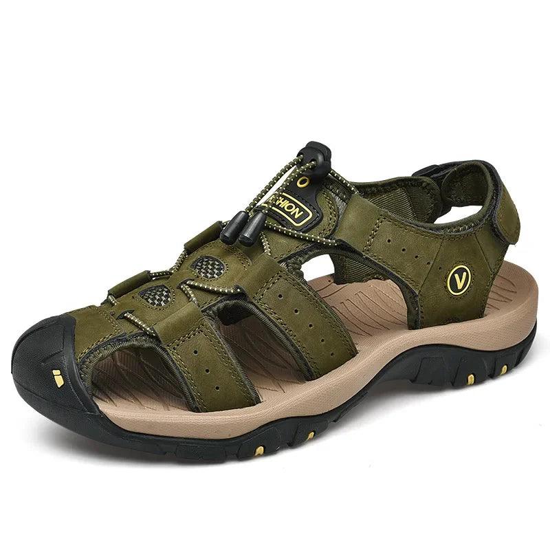 Men's Genuine Leather Gladiator Sandals – Sizes 38-47 - JVMCL