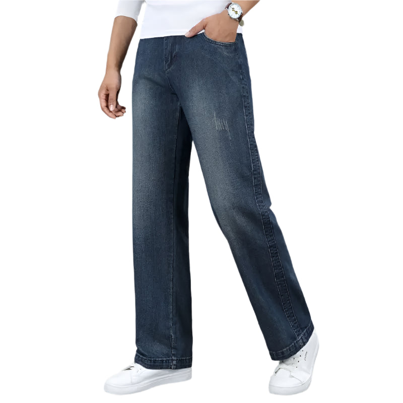 Casual Fashion Men’s Vintage Wide-Leg Jeans for Effortless Style