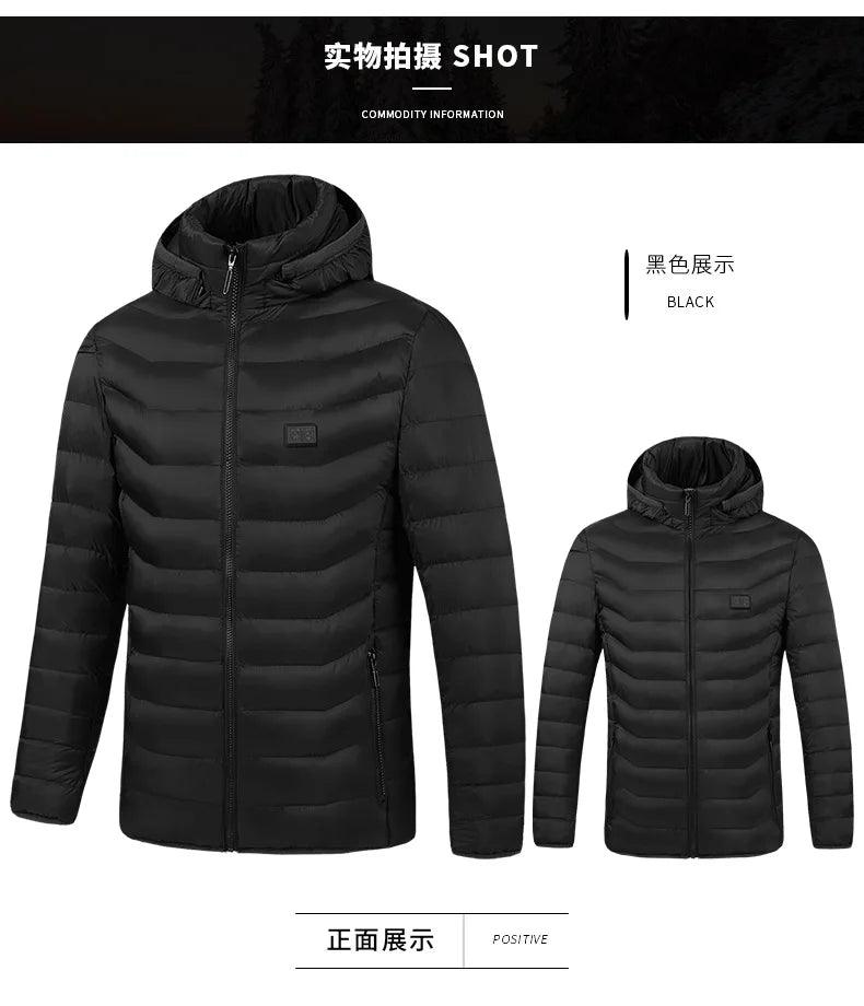 21-Area Heated Waterproof Winter Coat – USB-Powered Warm Vest for Men & Women - JVMCL