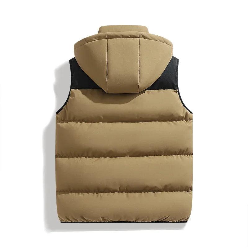 Warm and Stylish Men's Autumn and Winter Thick Hooded Vest with Detachable Hat - JVMCL