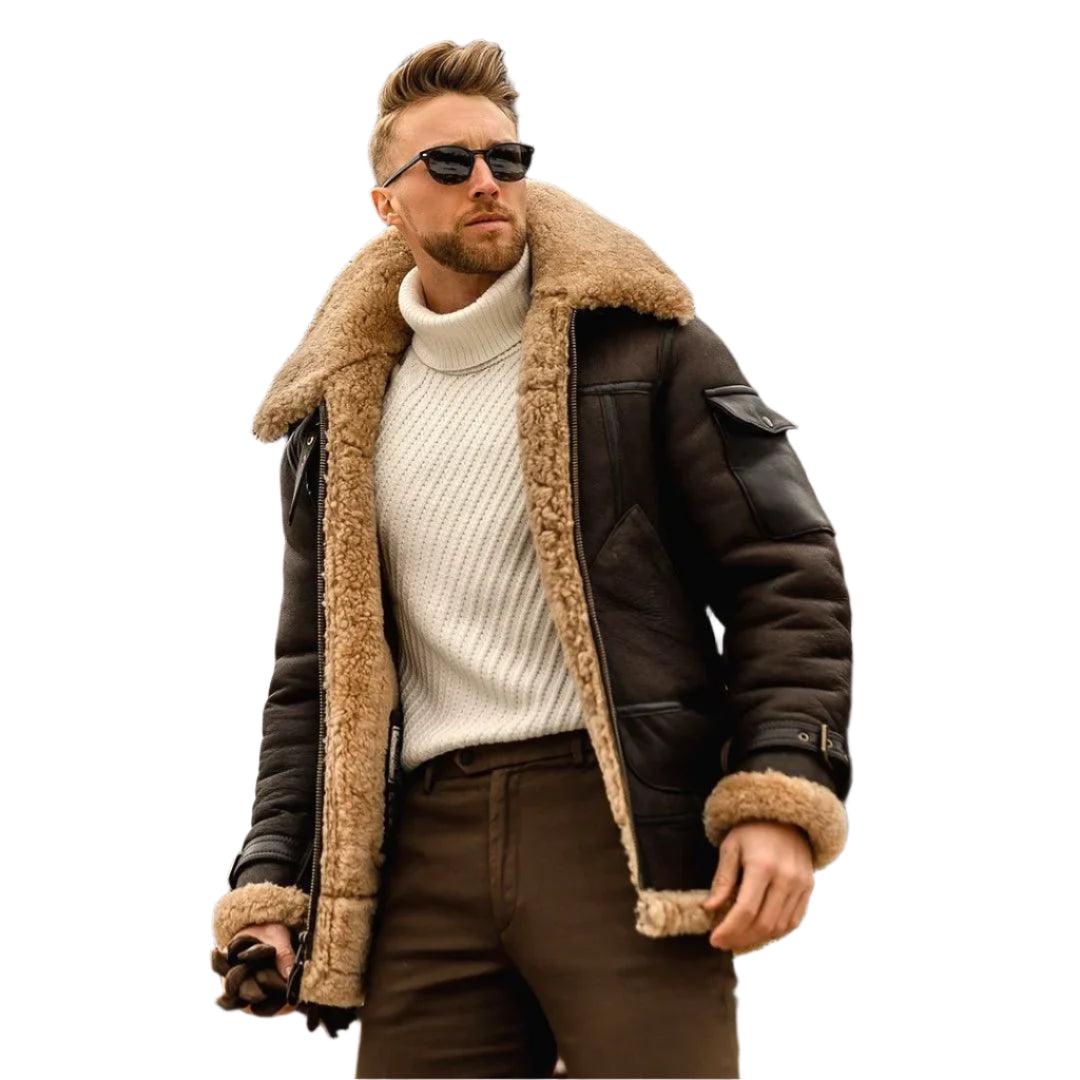 Cold Resistant Fur Integrated Men's Parkas Coat Thickened Faux Fur Cotton Jacket - JVMCL