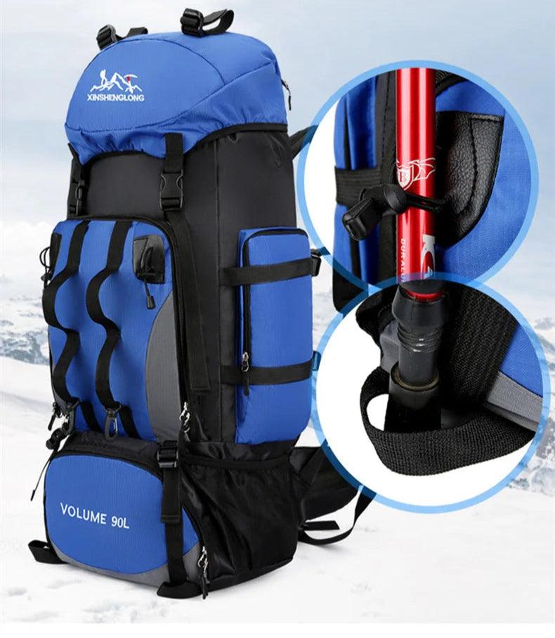 90L Waterproof Hiking & Trekking Backpack – Large Capacity Outdoor Travel Bag - JVMCL