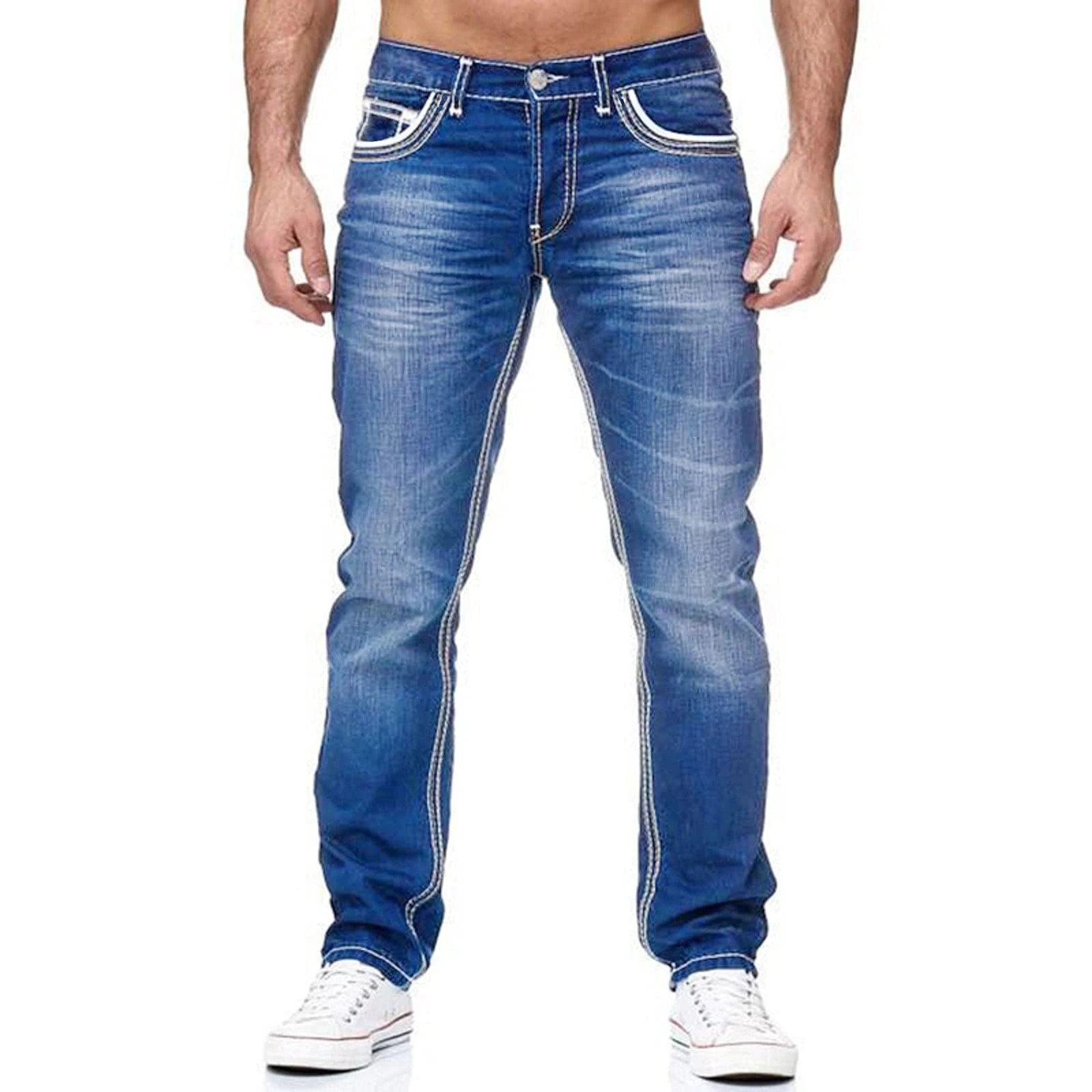 Men's Business Casual Stretch Denim Jeans – Comfortable & Stylish for Daily Wear - JVMCL