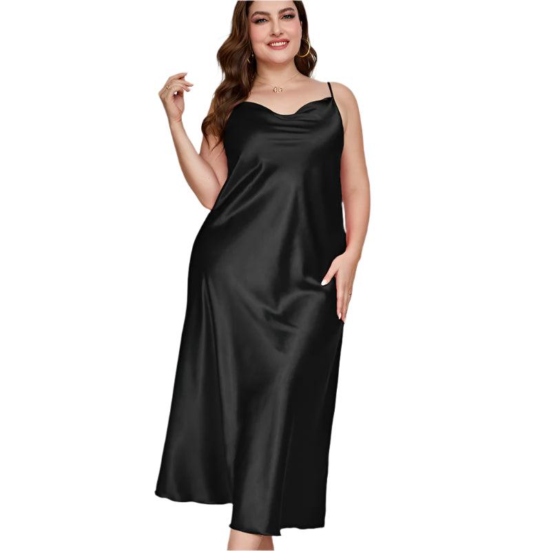 Plus Size Satin Nightgown – Sexy & Elegant Lace Chemise for Women (XL-5XL) - JVMCL