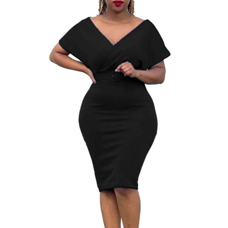 Elegant African Bodycon Midi Dress – High Waist Bandage Robe Femme Dress - JVMCL