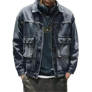 Men's High-Quality Loose Fit Denim Jacket –Trendy Retro Style with Pocket Decor - JVMCL