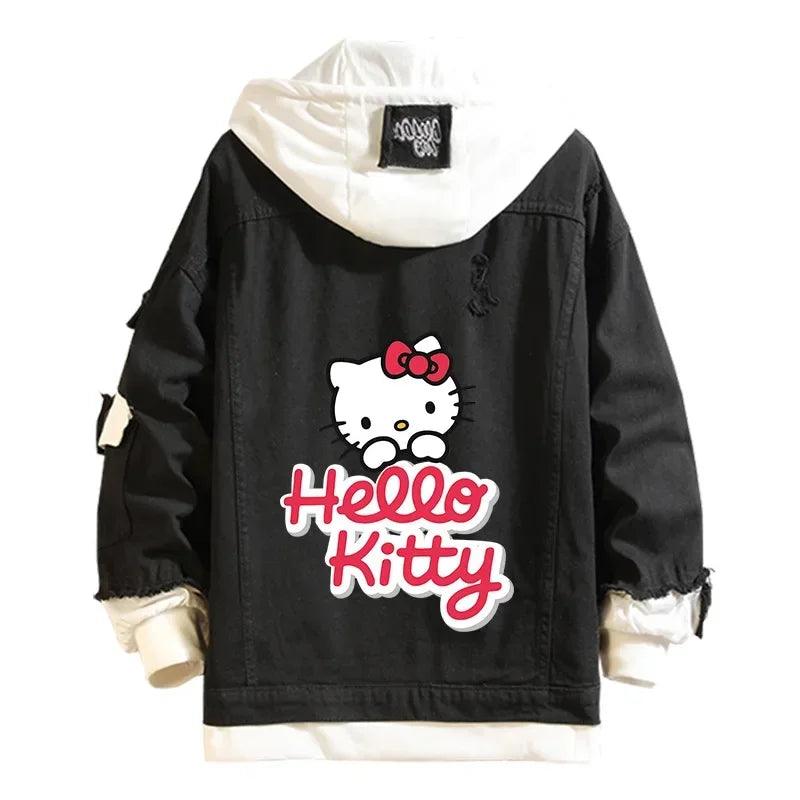 A Hello Kitty High-Quality Anime collectible Denim Bomber Jacket - JVMCL