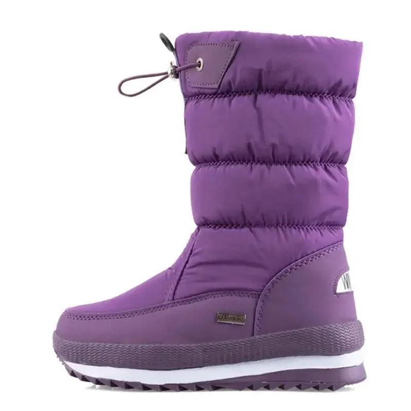 Platform Spring Winter Thick Waterproof Non-slip Fashion Fur Women Snow Boots - JVMCL