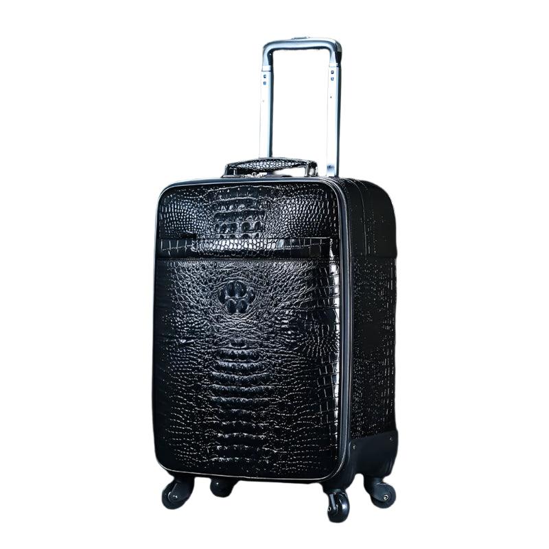 Genuine Leather Crocodile-Pattern Trolley Suitcase & Handbag Boarding Case - JVMCL