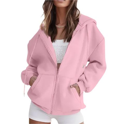 Cute Oversized Hoodie for Women and Teenage Girls – Casual Autumn Zipper Jacket - JVMCL