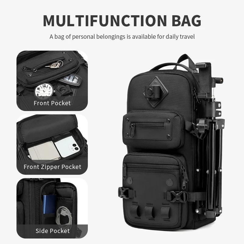 Large Capacity Men Chest Bag Waterproof Sling Shoulder Bags for Outdoor Sports - JVMCL