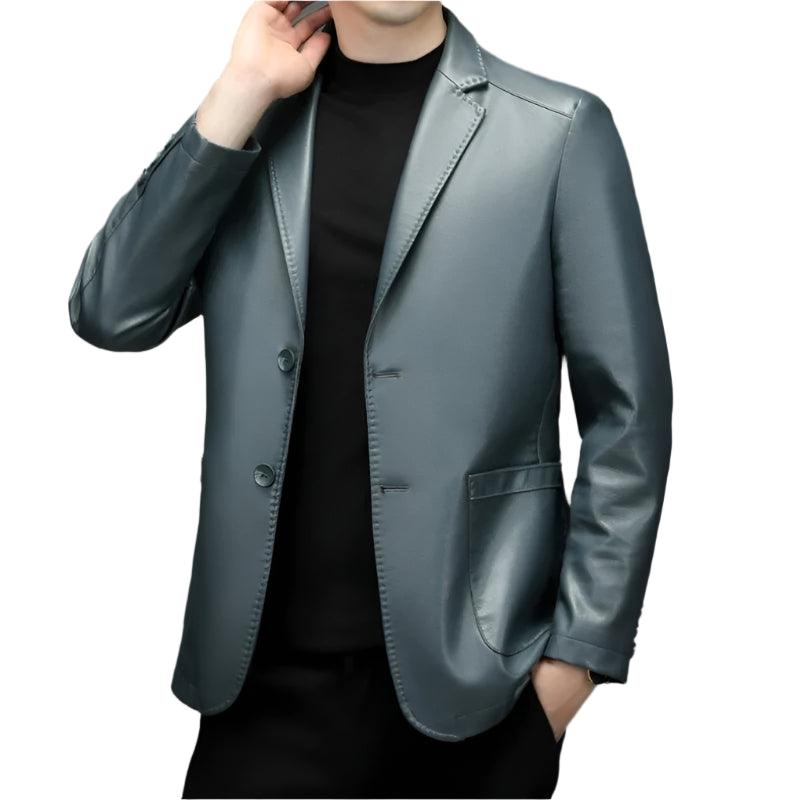 High-Quality Genuine Sheepskin Men's Leather Suit Coat – Autumn and Winter Jacket - JVMCL