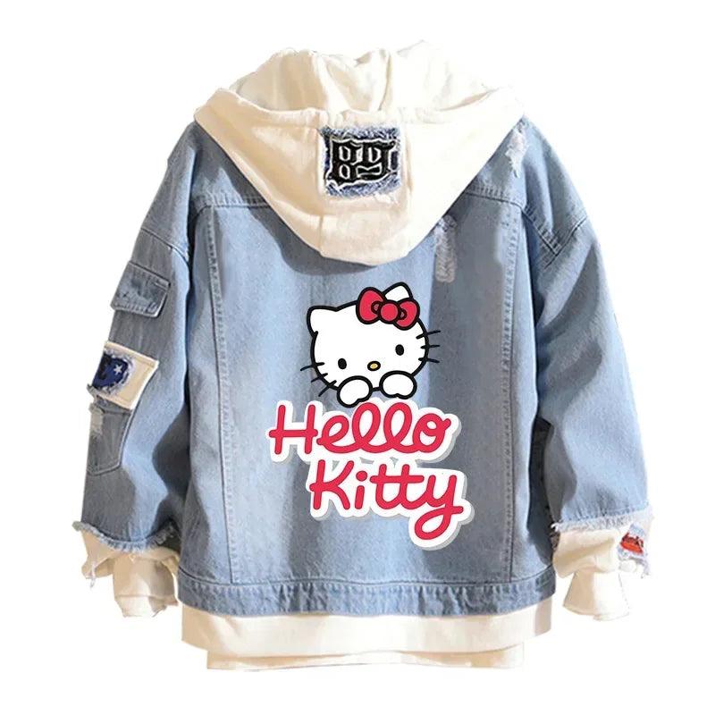 A Hello Kitty High-Quality Anime collectible Denim Bomber Jacket - JVMCL