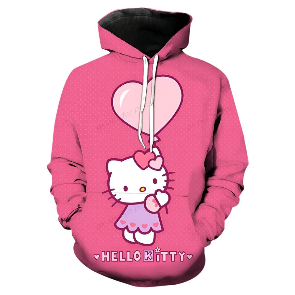 Cozy & Stylish Streetwear Hello Kitty 3D Printed Hooded Sweatshirt - JVMCL