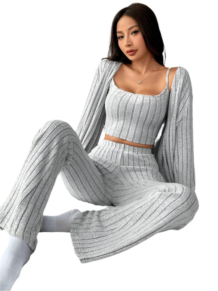 Autumn & Winter 3-Piece Knitted Lounge Set – Cozy & Stylish Fashion Suit ✨ - JVMCL