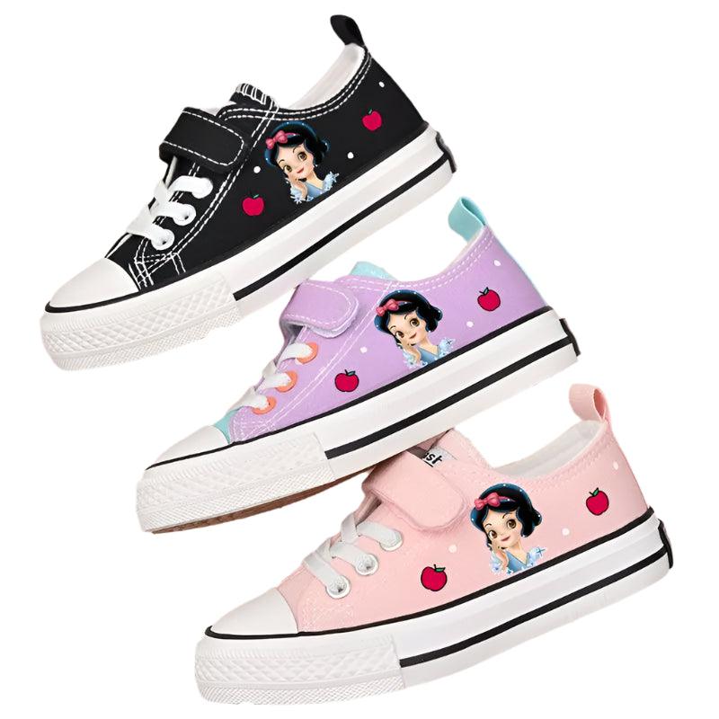 Disney Girls' Canvas Shoes - Soft Sole Princess Snow White Casual Sneakers - JVMCL