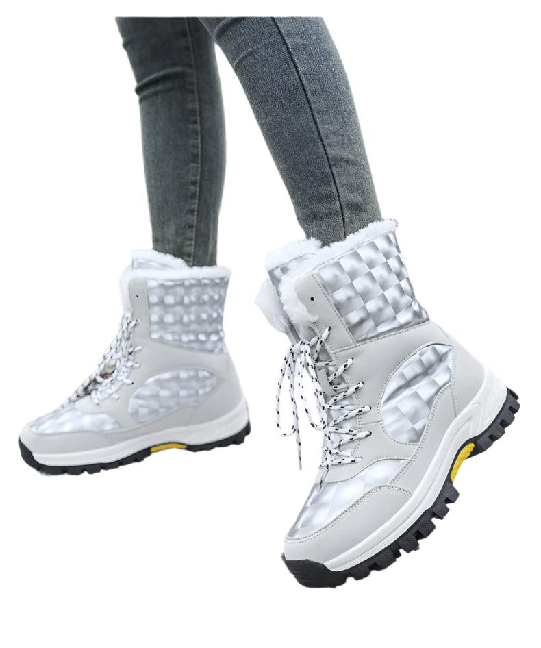 Outdoor Non-slip Women Warm Waterproof Boots Fashion Designer Plush Snow Boots - JVMCL