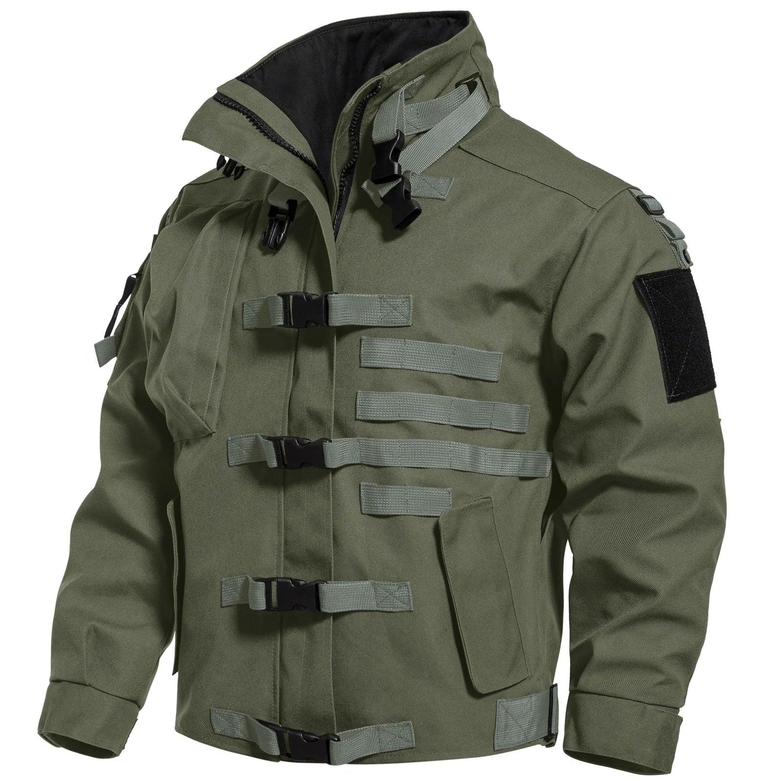 Men's Tactical Cargo Jackets Casual Multi-pocket Wear-resistant Motorcycle Coats - JVMCL