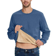 Men's Thickened Heavy Sherpa-Line Fleece Crewneck Sweatshirt Pullover - JVMCL