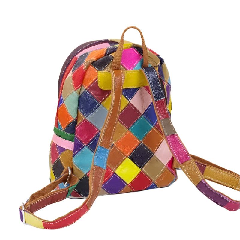 Multicolor Genuine Leather Backpack – Fashionable & Functional School Bag - JVMCL