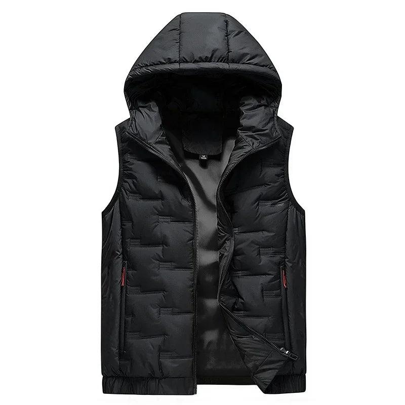 Pleated Solid Padded Vest Windproof Warm Sleeveless Jacket Casual Waistcoat - JVMCL