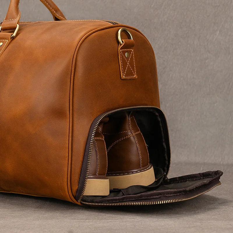 Premium Vintage Elegance & Ultimate Functional Cowskin Leather Travel Bag - JVMCL