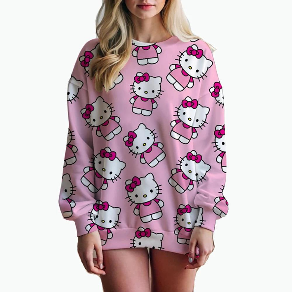 Cute & Trendy Hello Kitty 3D Print Sweatshirt – Youthful Casual Wear - JVMCL