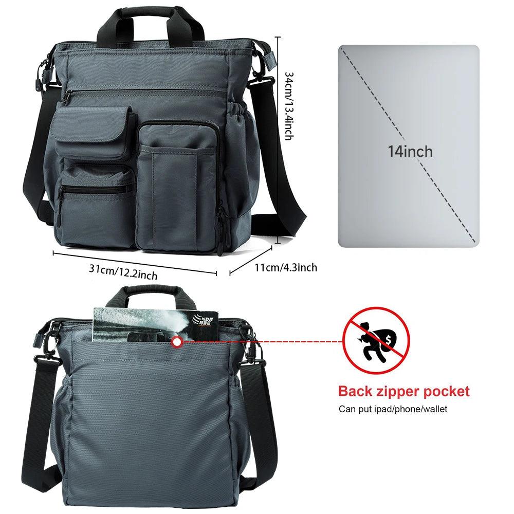 Business Briefcase Multifunction Fashion Shoulder Messenger Bag with USB Port - JVMCL