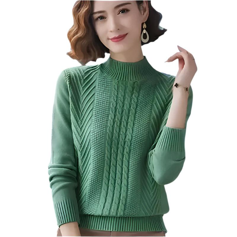 Autumn Winter Half Turtleneck Knitted Slim Long Sleeve Jumper Pullover Sweater - JVMCL