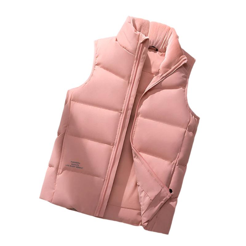 Functional Sleeveless Design Warm Down Vest Jacket with Vertical Collar - JVMCL