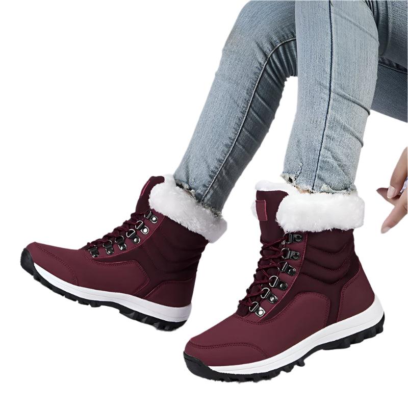 Outdoor Non-slip Women Warm Waterproof Boots Fashion Designer Plush Snow Boots - JVMCL